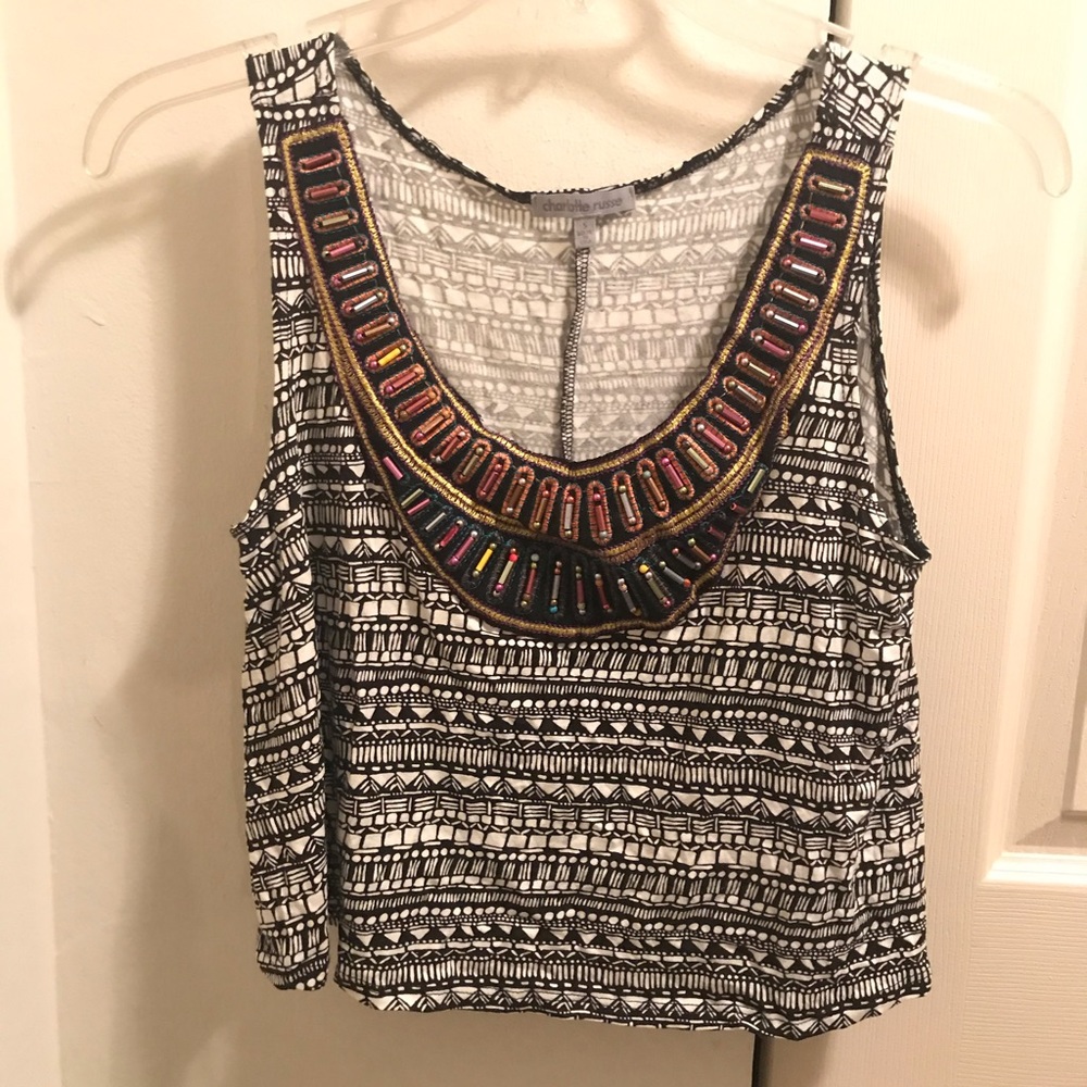 Tribal print crop top
